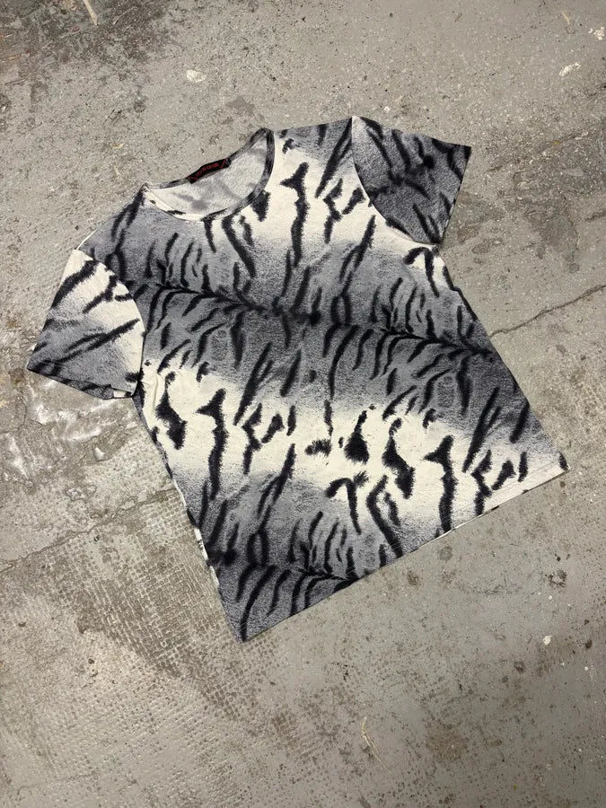 FW2000 Roberto Cavalli Zebra Savage White & Blue Tee-Shirt (S) HqXWLDt 1
