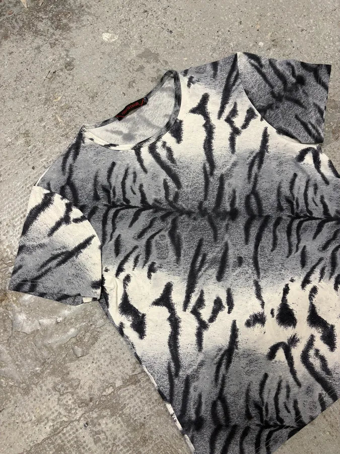 FW2000 Roberto Cavalli Zebra Savage White & Blue Tee-Shirt (S) HqXWLDt 2