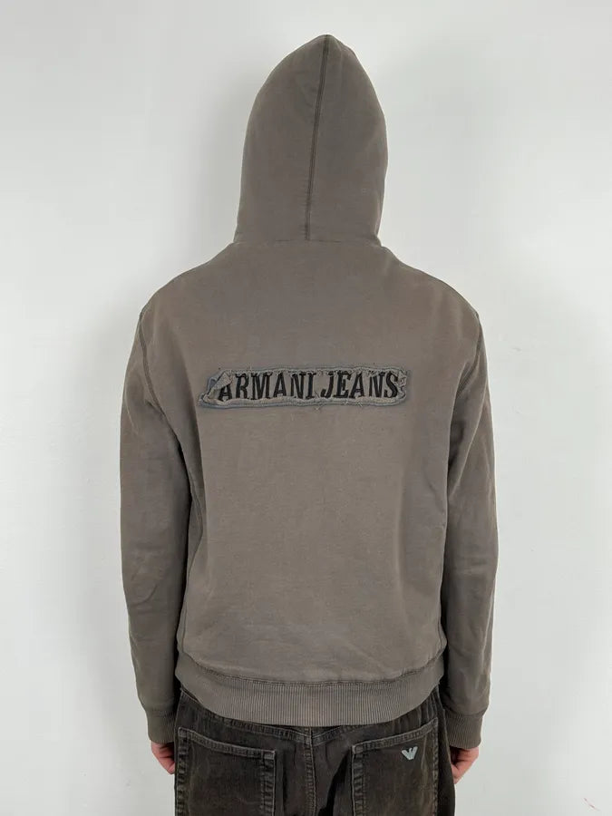 2000s Armani Brown Fur-Lined Zip-up Hoodie RdXSOLW 2