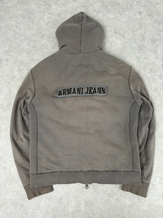 2000s Armani Brown Fur-Lined Zip-up Hoodie RdXSOLW 4
