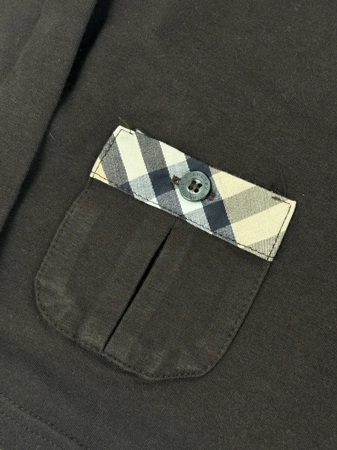 Burberry Brown Cotton Check Shoulder Panel Longsleeve T-Shirt  fscKjGl 8