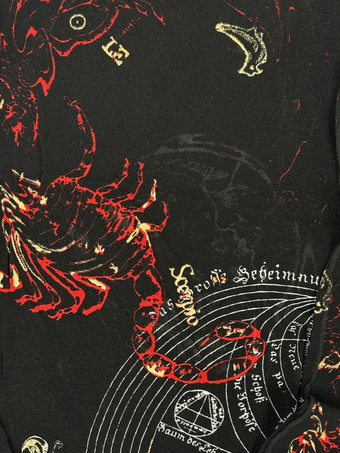 AW2003 Cavalli Black Astrology Mythological Graphics Longsleeve T-Shirt WayBuGH 7