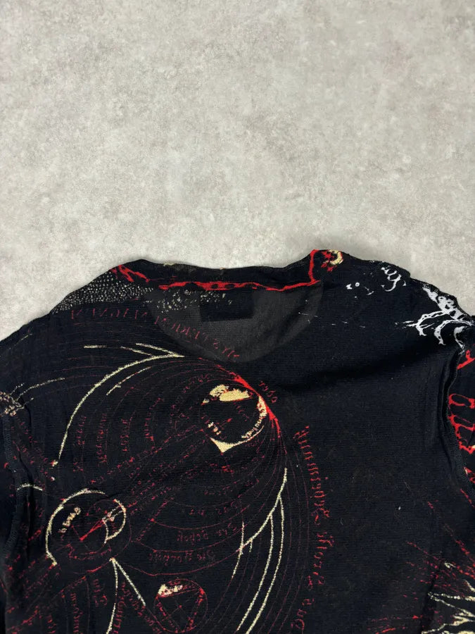 AW2003 Cavalli Black Astrology Mythological Graphics Longsleeve T-Shirt WayBuGH 5