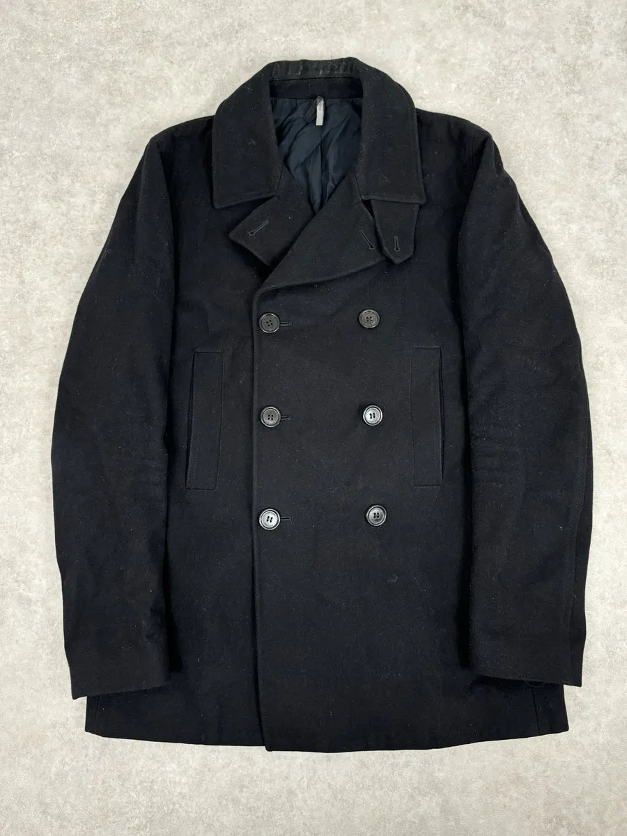 2010s Dior Homme Black Wool Double-Breasted Caban Jacket RtwXhcc 0