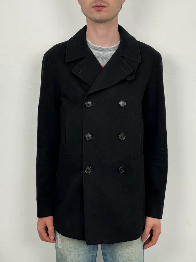 2010s Dior Homme Black Wool Double-Breasted Caban Jacket RtwXhcc 1