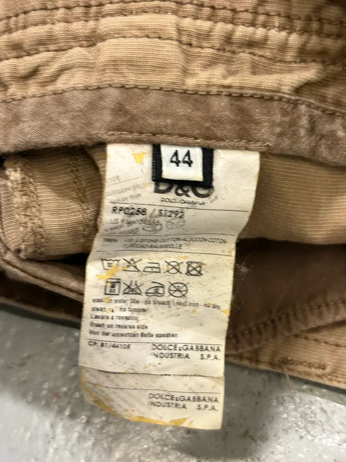 AW2006 Dolce & Gabbana Beige Cotton Multi-Pocket Cargo Pants xwtqPoU 9