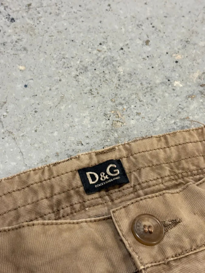 AW2006 Dolce & Gabbana Beige Cotton Multi-Pocket Cargo Pants xwtqPoU 6