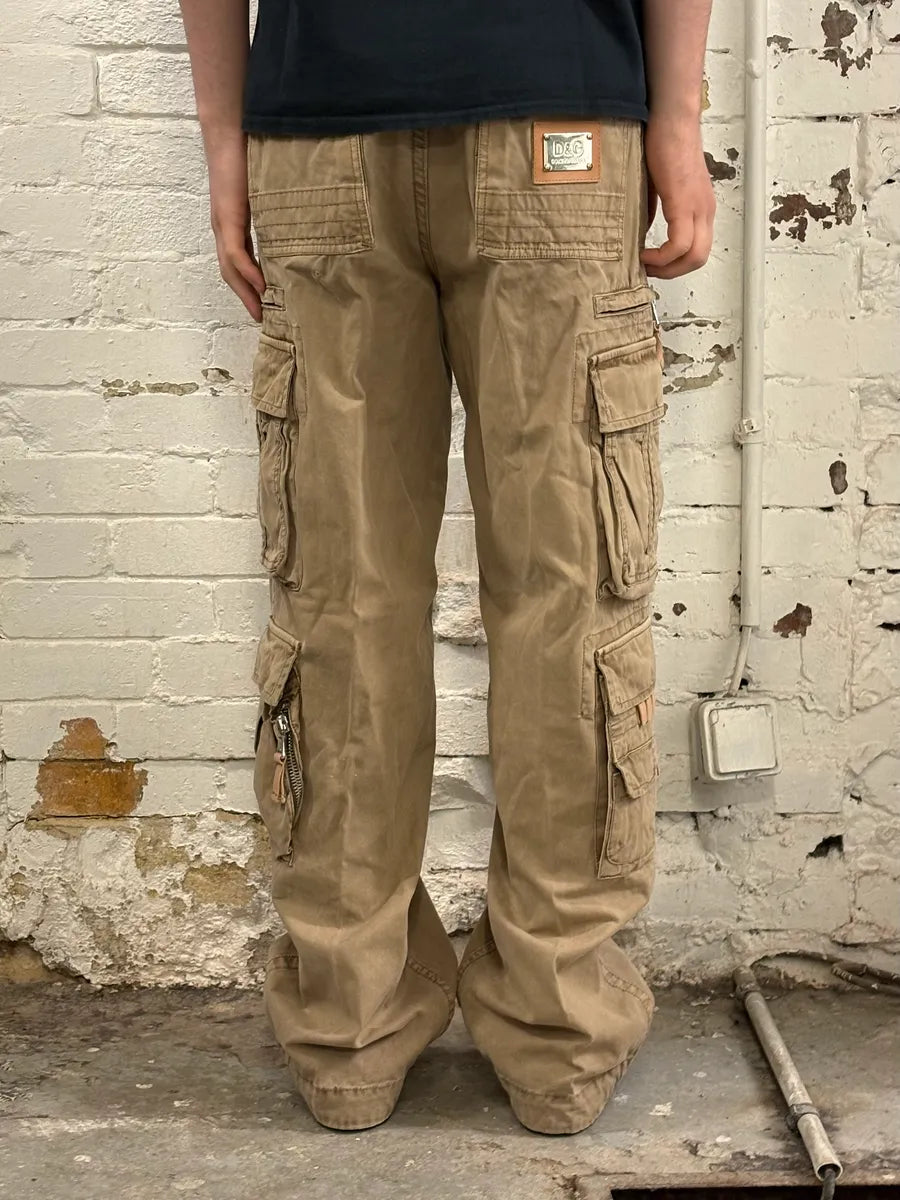 AW2006 Dolce & Gabbana Beige Cotton Multi-Pocket Cargo Pants xwtqPoU 1