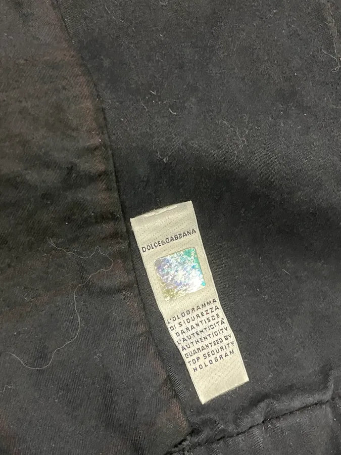 AW2003 Dolce & Gabbana Black Cotton Cargo Long Jacket icWxLUR 11