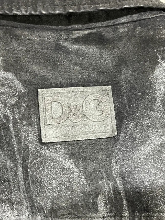 AW2003 Dolce & Gabbana Black Cotton Cargo Long Jacket icWxLUR 9