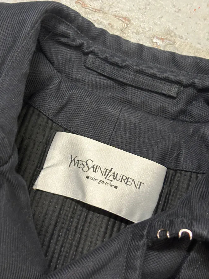 2000s Yves Saint Laurent Black Buttoned Trench Coat  ztPQPPl 4