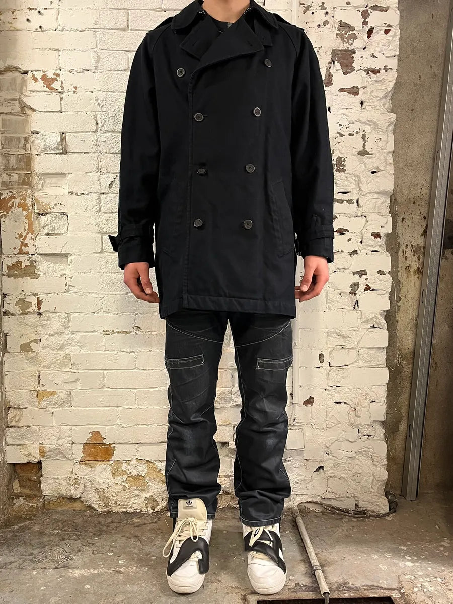 2000s Yves Saint Laurent Black Buttoned Trench Coat  ztPQPPl 1