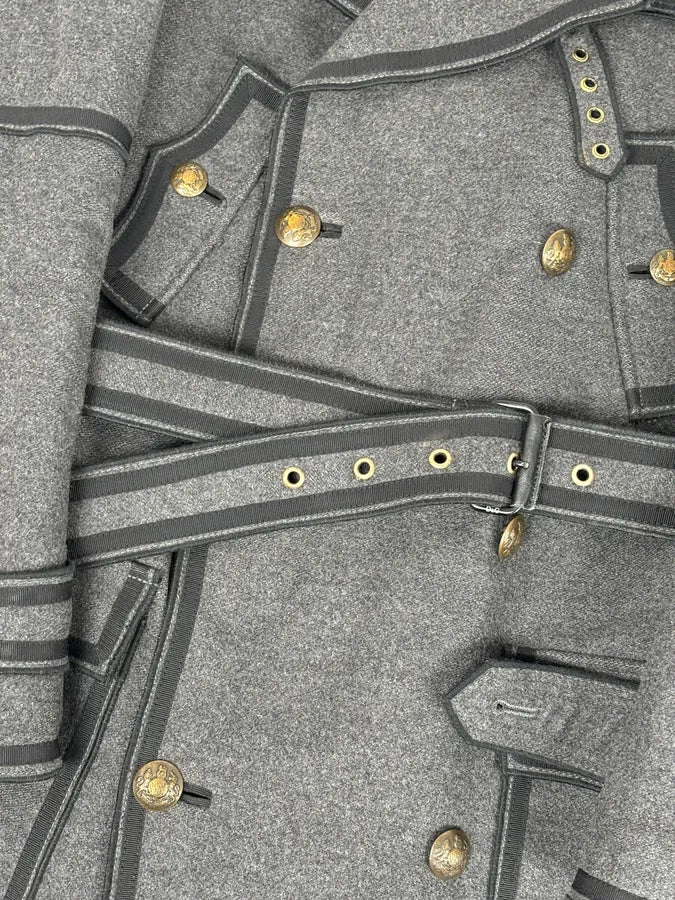 AW2009 Dolce & Gabbana Grey Wool Officer Trench Coat yIhyzmR 9