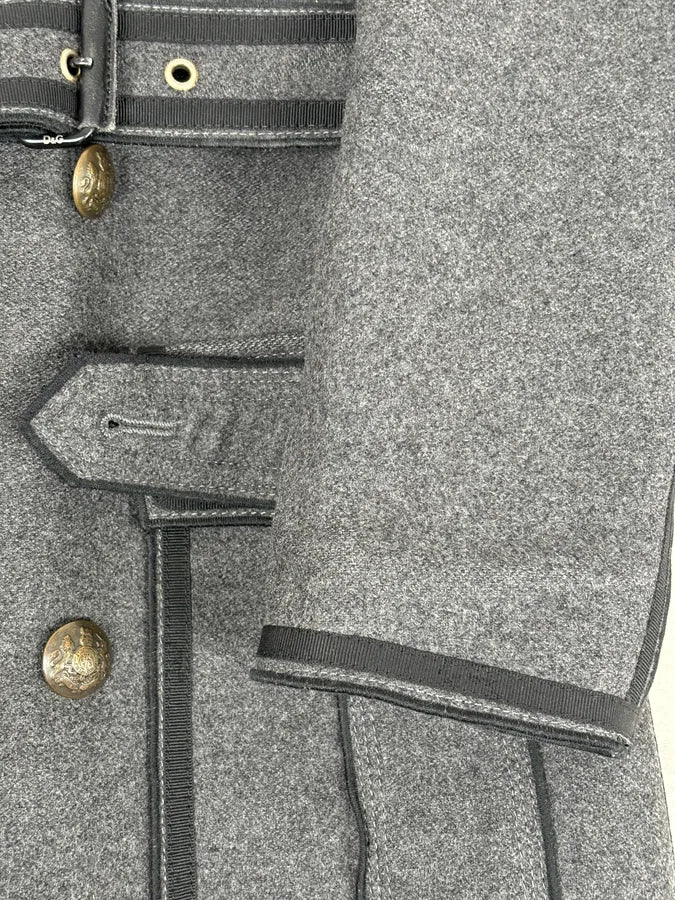 AW2009 Dolce & Gabbana Grey Wool Officer Trench Coat yIhyzmR 10