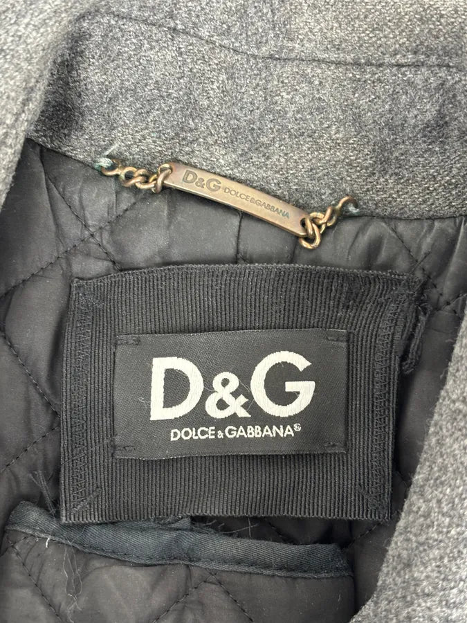 AW2009 Dolce & Gabbana Grey Wool Officer Trench Coat yIhyzmR 12