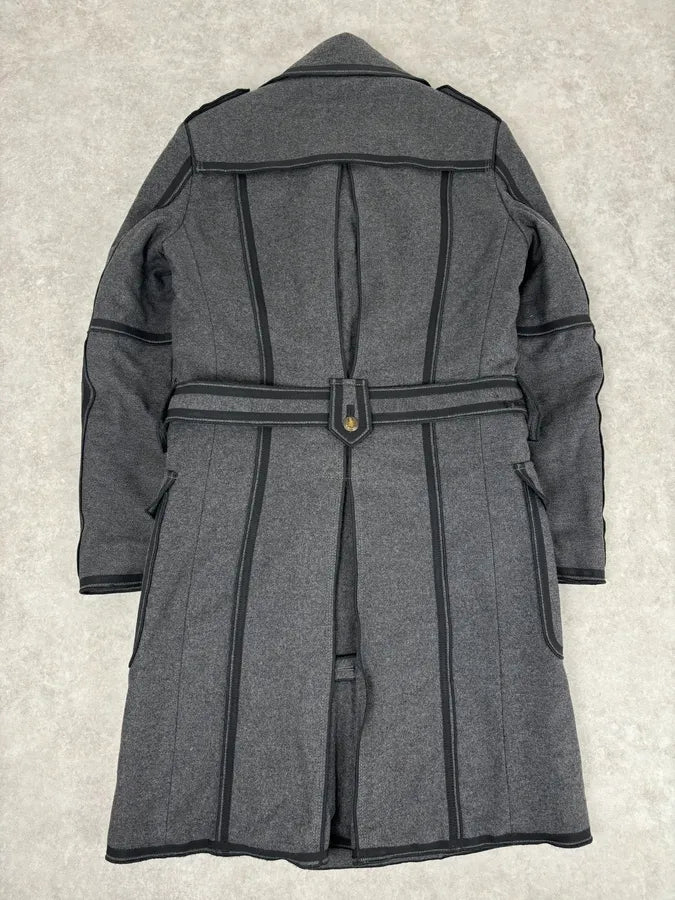 AW2009 Dolce & Gabbana Grey Wool Officer Trench Coat yIhyzmR 6
