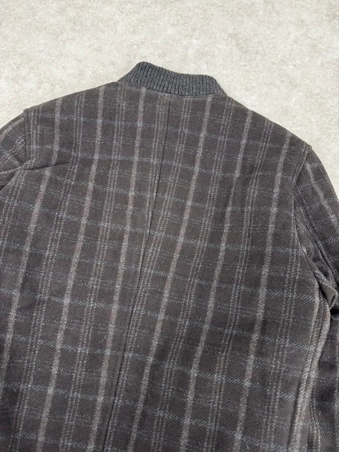 2000s Dolce & Gabbana Dark Grey Wool Shattered Bomber Jacket GRNMukS 5