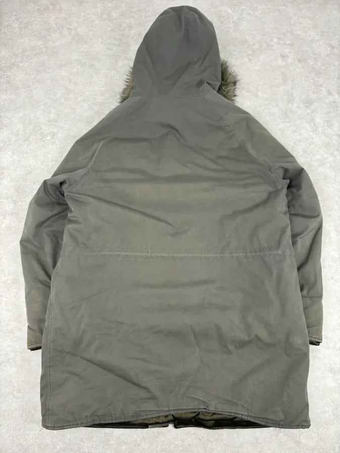 AW2003 Dolce & Gabbana Khaki Fur-Trimmed Military Parka Coat QiSbElb 4