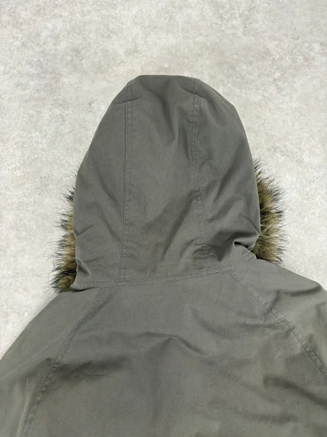 AW2003 Dolce & Gabbana Khaki Fur-Trimmed Military Parka Coat QiSbElb 5