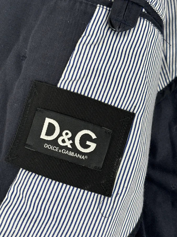 2000s Dolce & Gabbana Navy Double-Breasted Cargo Trench Jacket JxpVWxf 14