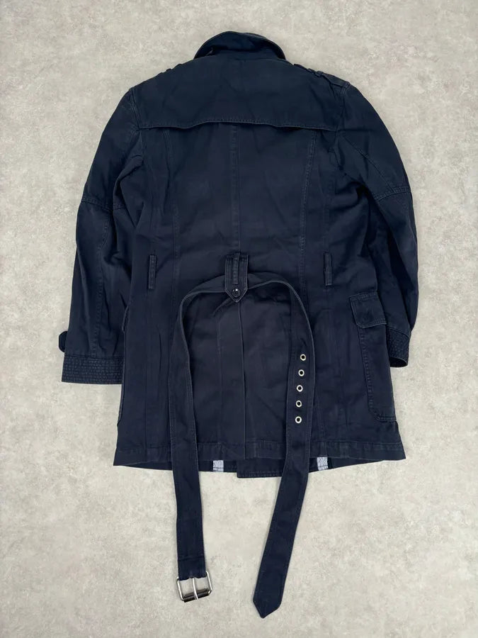 2000s Dolce & Gabbana Navy Double-Breasted Cargo Trench Jacket JxpVWxf 9
