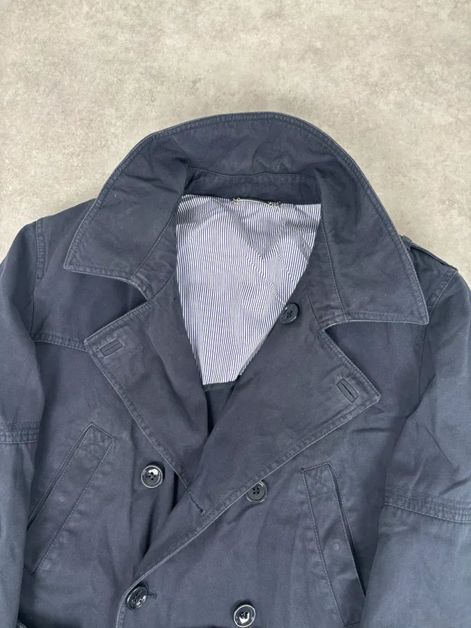 2000s Dolce & Gabbana Navy Double-Breasted Cargo Trench Jacket JxpVWxf 12
