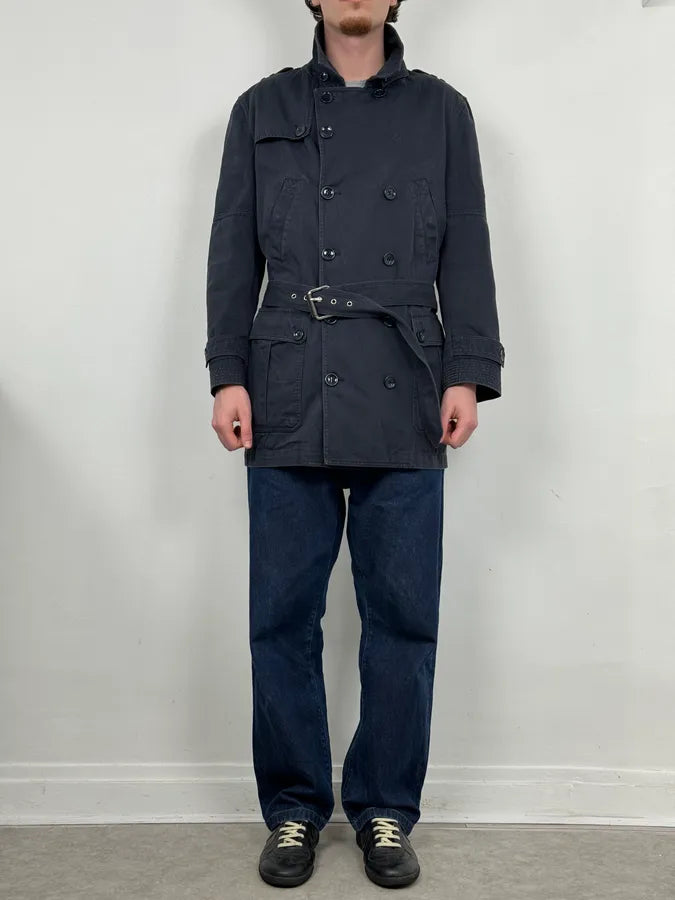 2000s Dolce & Gabbana Navy Double-Breasted Cargo Trench Jacket JxpVWxf 1
