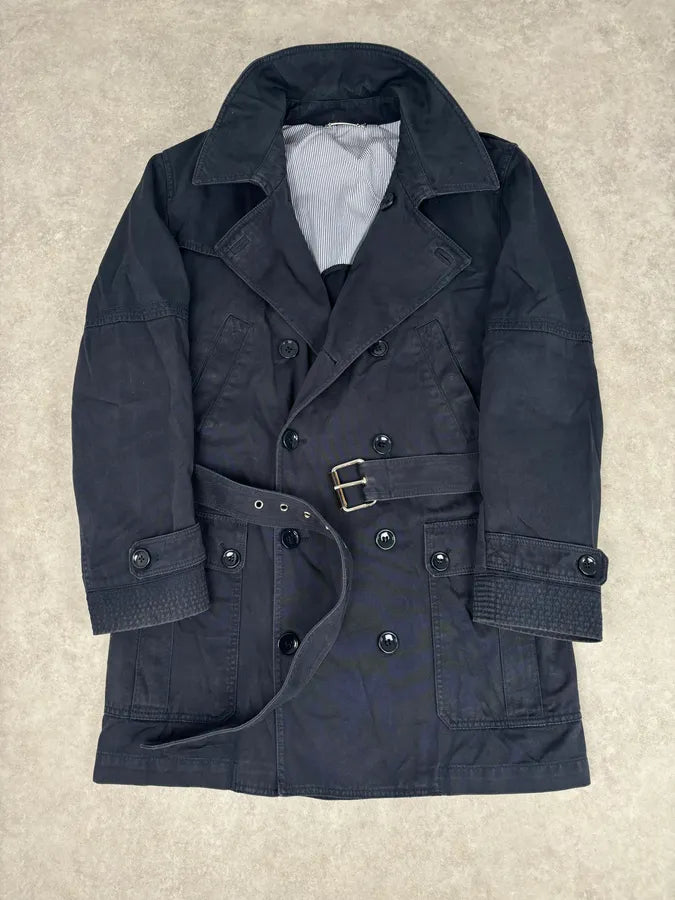 2000s Dolce & Gabbana Navy Double-Breasted Cargo Trench Jacket JxpVWxf 8