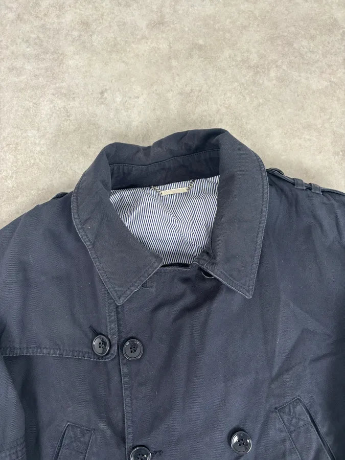 2000s Dolce & Gabbana Navy Double-Breasted Cargo Trench Jacket JxpVWxf 4