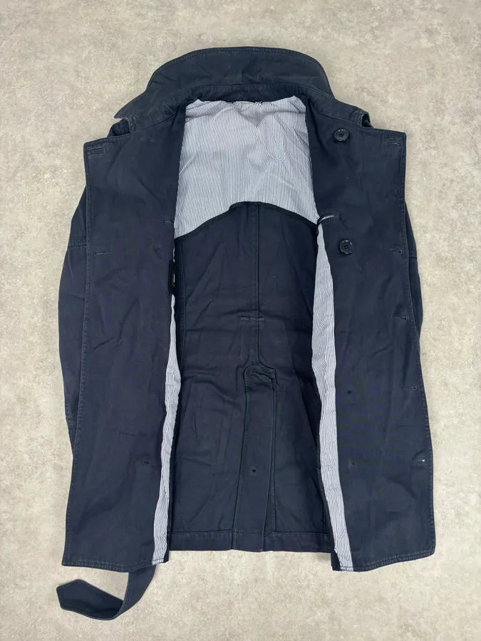 2000s Dolce & Gabbana Navy Double-Breasted Cargo Trench Jacket JxpVWxf 7