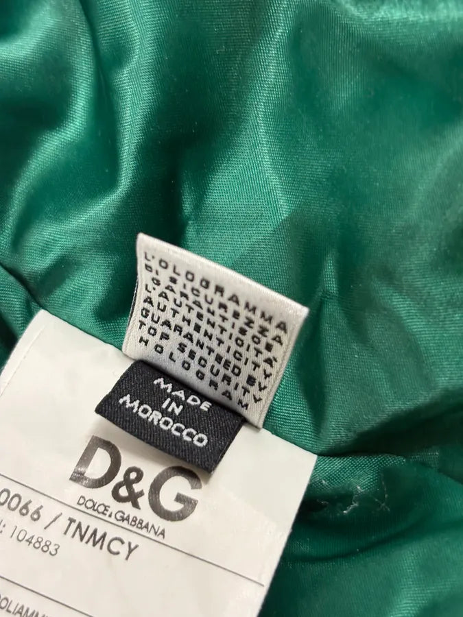 AW2007 Dolce & Gabbana Green Hybrid Nylon Leather Jacket TJZYDUb 11