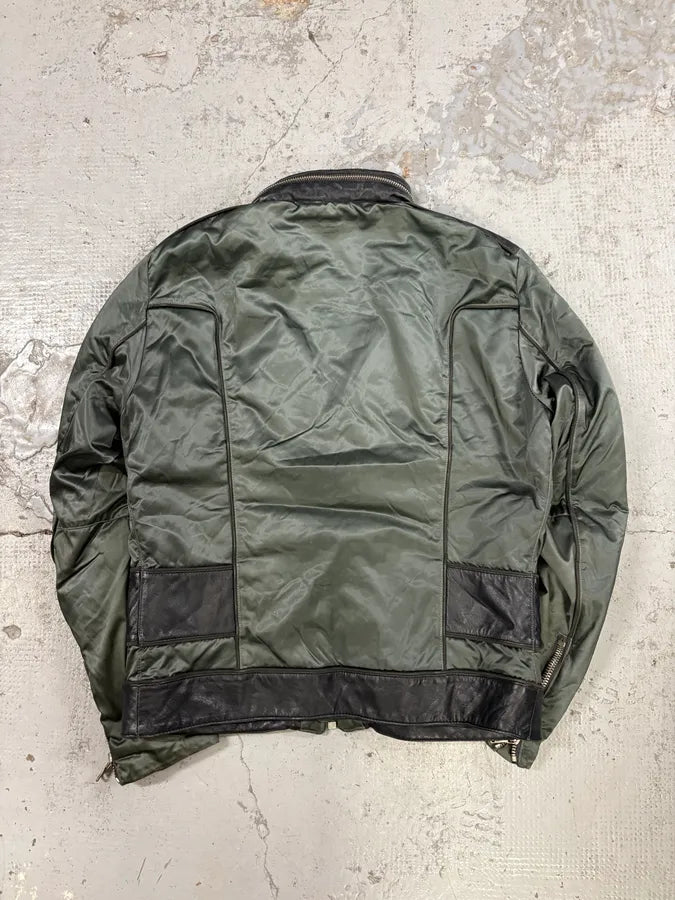AW2007 Dolce & Gabbana Green Hybrid Nylon Leather Jacket TJZYDUb 5