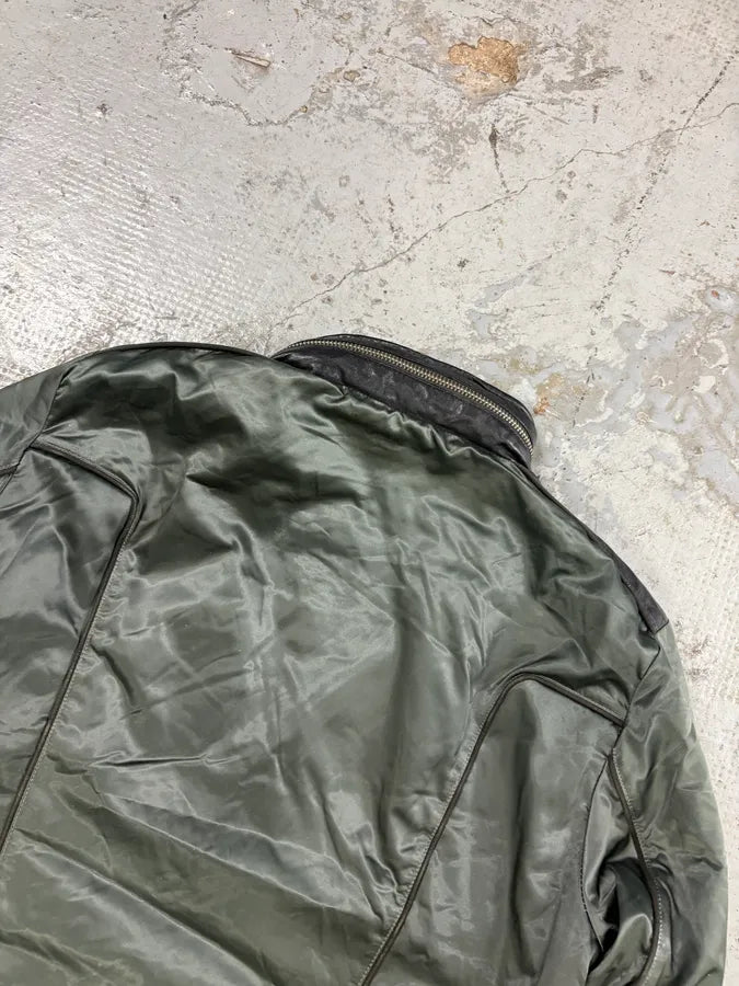 AW2007 Dolce & Gabbana Green Hybrid Nylon Leather Jacket TJZYDUb 6