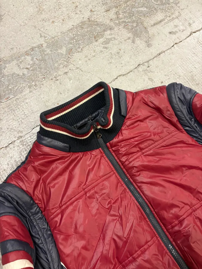 AW2008 Dolce & Gabbana Red Nylon Removable Sleeves Quilted Puffer Jacket lwKNgAk 5