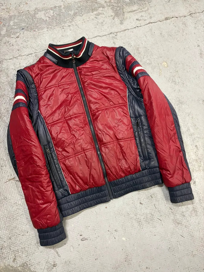 AW2008 Dolce & Gabbana Red Nylon Removable Sleeves Quilted Puffer Jacket lwKNgAk 4