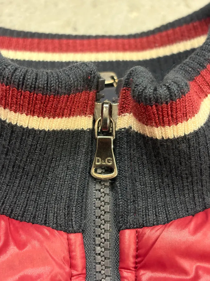 AW2008 Dolce & Gabbana Red Nylon Removable Sleeves Quilted Puffer Jacket lwKNgAk 10