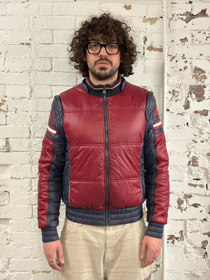 AW2008 Dolce & Gabbana Red Nylon Removable Sleeves Quilted Puffer Jacket lwKNgAk 2