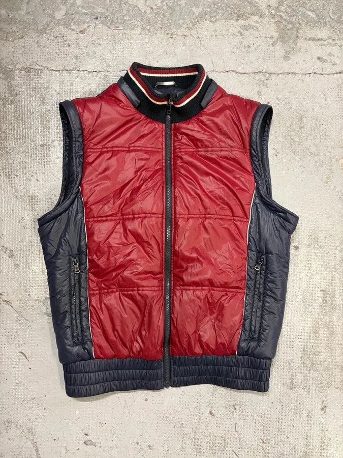 AW2008 Dolce & Gabbana Red Nylon Removable Sleeves Quilted Puffer Jacket lwKNgAk 7