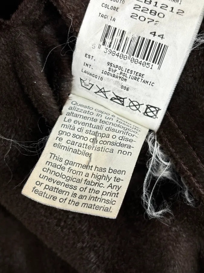 2000s Emporio Armani Brown Faux Fur Double-Breasted Jacket waAcwbD 12