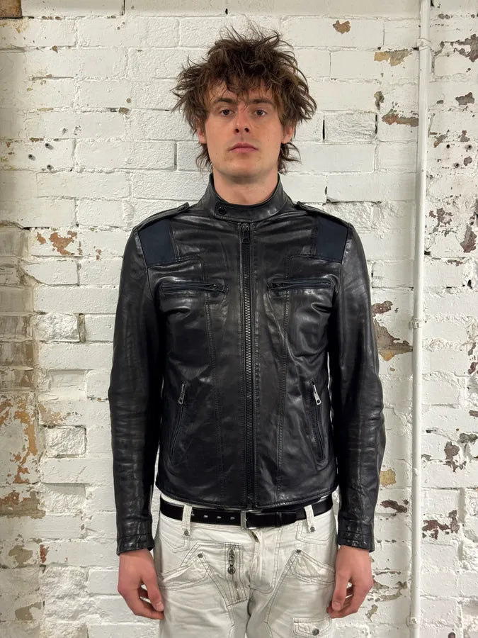 2000s Gucci Black Pro Biker Leather Jacket ZWFqIkI 1