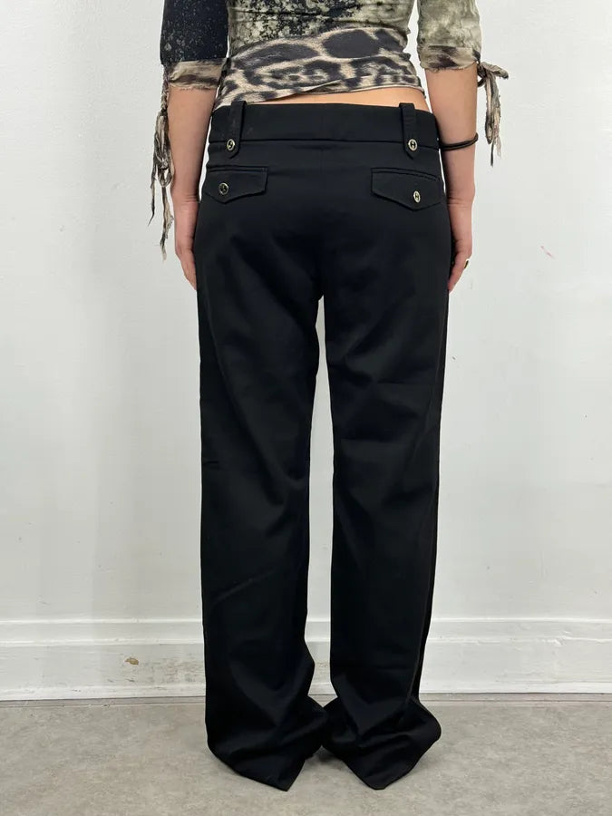 SS2006 Gucci Black Cotton Classy Pants by Frida Giannini IgCjMeS 3