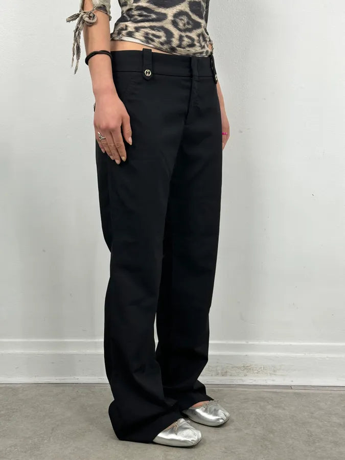 SS2006 Gucci Black Cotton Classy Pants by Frida Giannini IgCjMeS 2