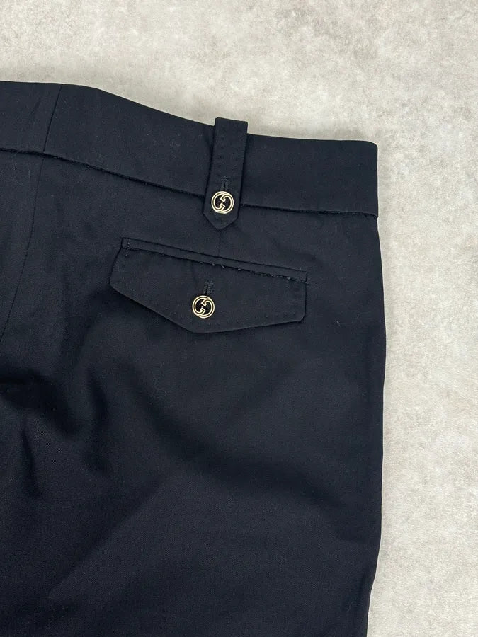 SS2006 Gucci Black Cotton Classy Pants by Frida Giannini IgCjMeS 8