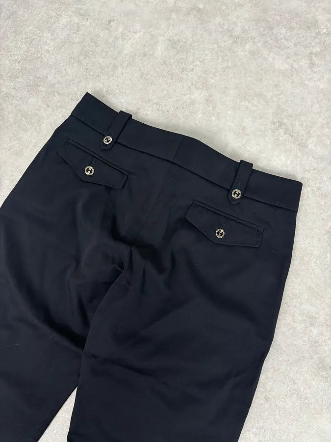 SS2006 Gucci Black Cotton Classy Pants by Frida Giannini IgCjMeS 7