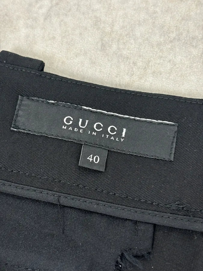 SS2006 Gucci Black Cotton Classy Pants by Frida Giannini IgCjMeS 10
