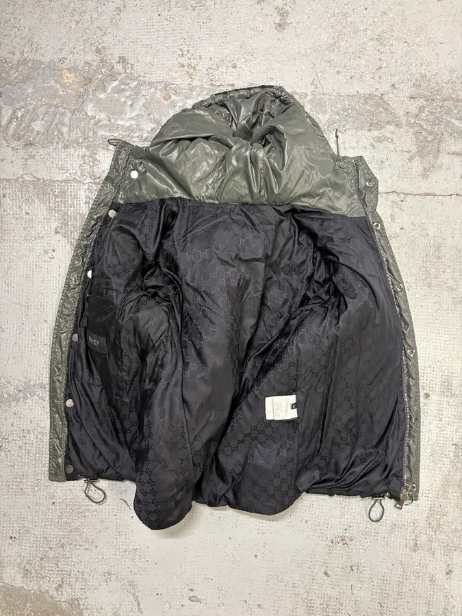 AW2011 Gucci Black & Grey Nylon Quilted Puffer Jacket WOSkWoE 5