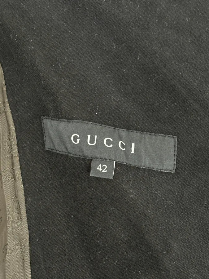 AW2008 Gucci Black Asymmetrical Elbow Patch Jacket by Frida Giannini GfSOHLE 9