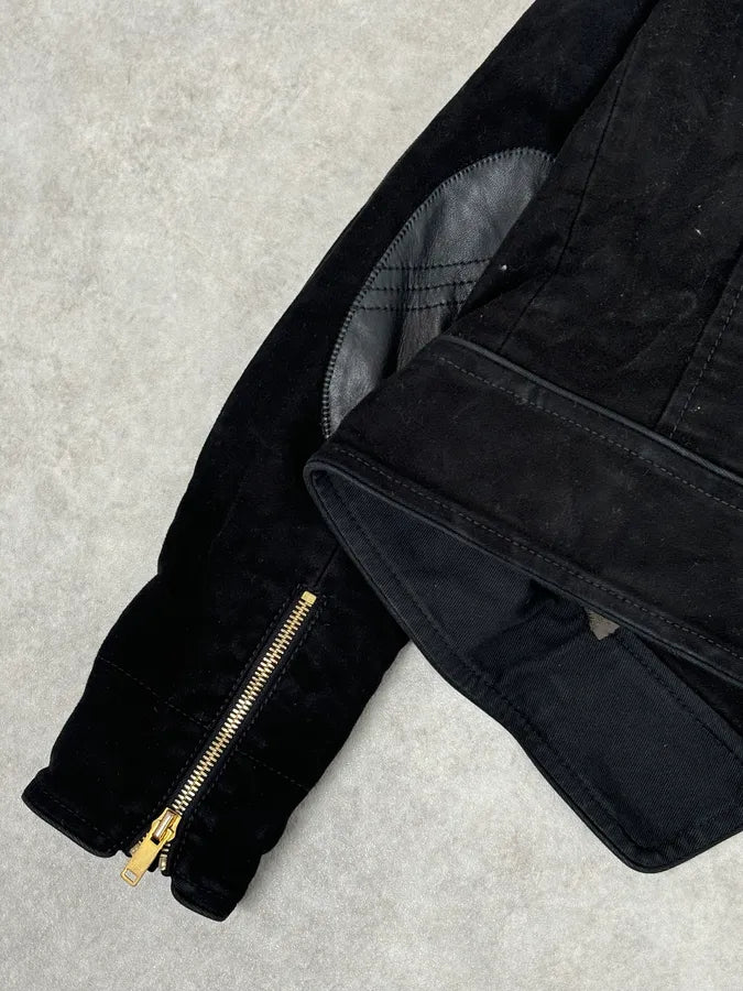 AW2008 Gucci Black Asymmetrical Elbow Patch Jacket by Frida Giannini GfSOHLE 7