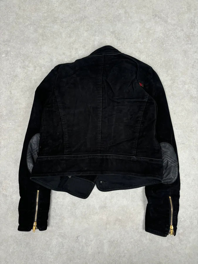 AW2008 Gucci Black Asymmetrical Elbow Patch Jacket by Frida Giannini GfSOHLE 4