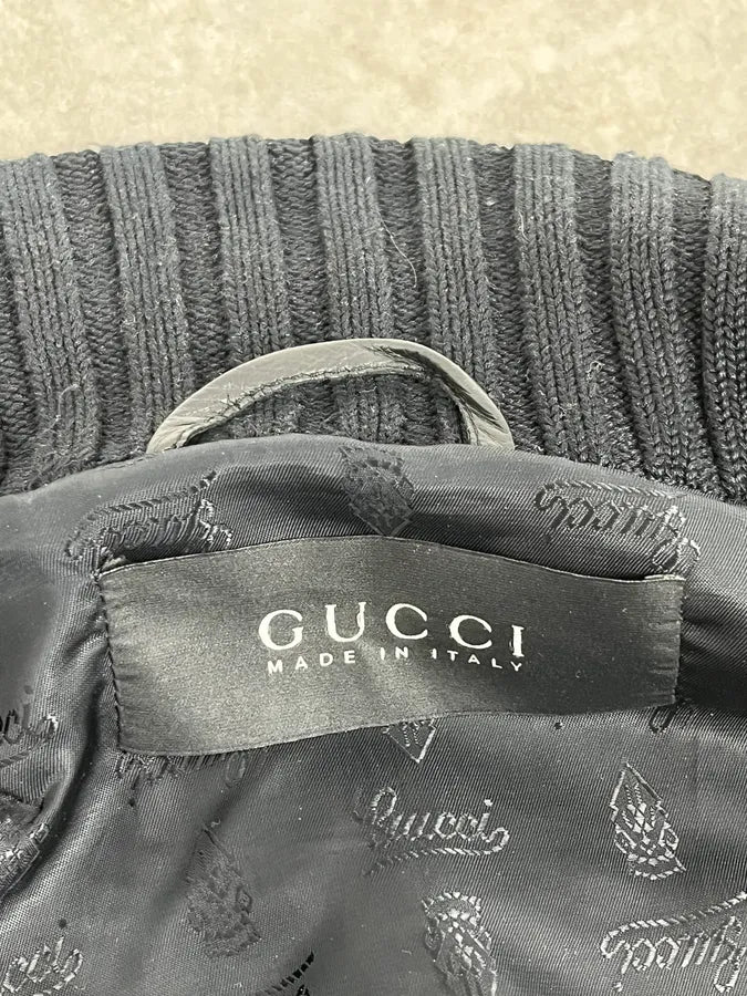 AW2007 Gucci Madonna Black Cargo Leather Jacket oTpRoOD 10